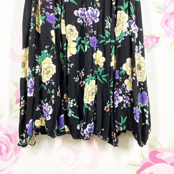 NEW Torrid Black Floral Print Spaghetti Strap Ruffles Mini Dress 1X - Picture 3 of 10